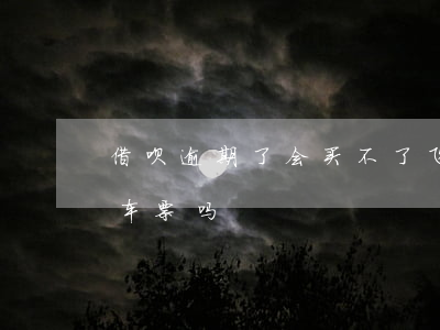 借呗逾期了会买不了飞机票(借呗逾期能买火车票吗)