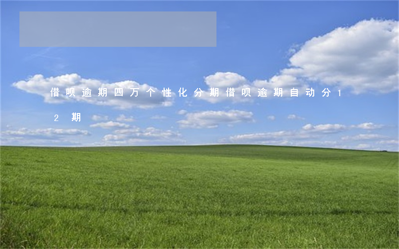 借呗逾期四万个性化分期(借呗逾期自动分12期)