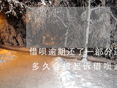借呗逾期还了一部分还会被起诉吗(借呗逾期多久会被起诉?借呗逾期被起诉怎么办)