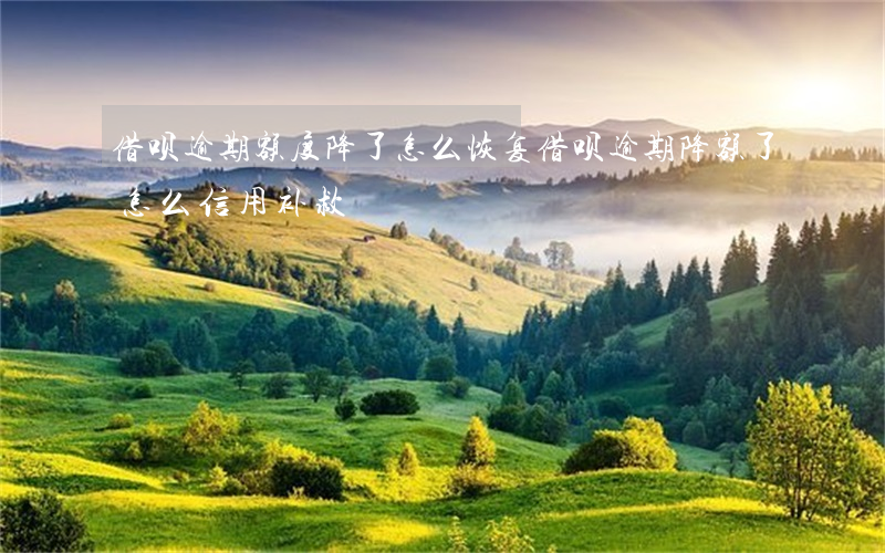 借呗逾期额度降了怎么恢复(借呗逾期降额了怎么信用补救)
