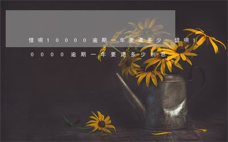 借唄10000逾期一年要還多少-借唄10000逾期一年要還多少利息
