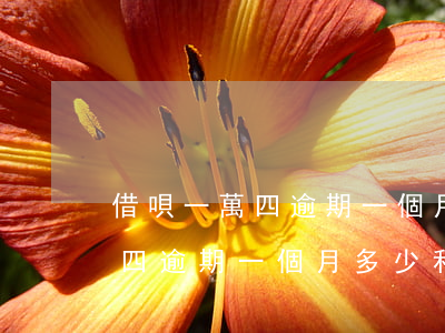 借唄一萬四逾期一個月多少利息-借唄一萬四逾期一個月多少利息啊