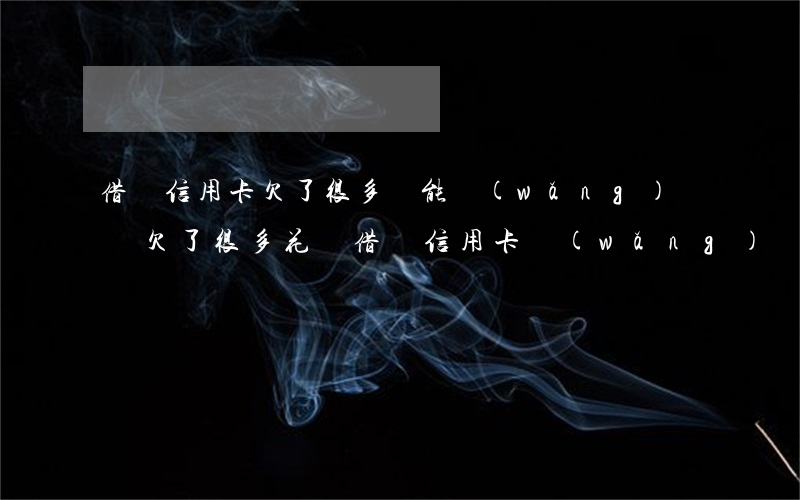 借唄信用卡欠了很多還能網(wǎng)貸嗎(欠了很多花唄借唄,信用卡,網(wǎng)貸怎么辦)