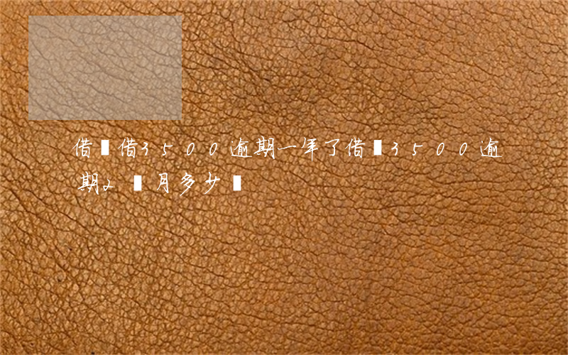 借唄借3500逾期一年了(借唄3500逾期2個月多少錢)