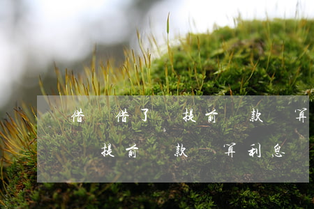 借唄借了錢提前還款還算利息嗎-借唄借了錢提前還款還算利息嗎?