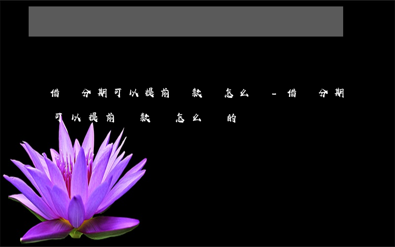借唄分期可以提前還款嗎怎么還-借唄分期可以提前還款嗎怎么還的