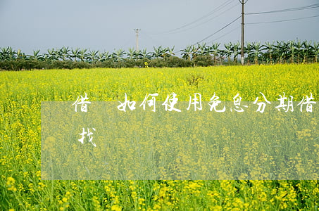 借唄如何使用免息分期(借唄分期免息券哪里找)