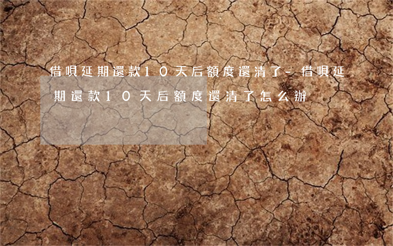 借唄延期還款10天后額度還清了-借唄延期還款10天后額度還清了怎么辦
