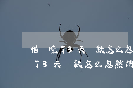 借唄晚了3天還款怎么忽然消失了-借唄晚了3天還款怎么忽然消失了呢