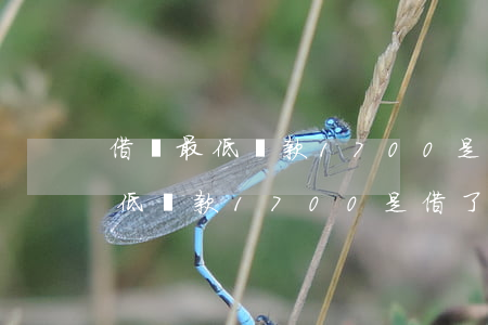 借唄最低還款1700是借了多少-借唄最低還款1700是借了多少錢(qián)