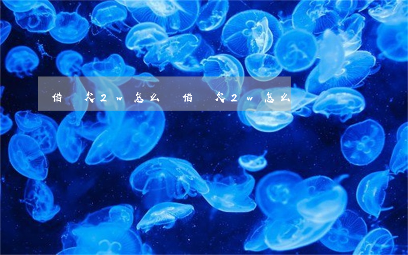 借唄欠2w怎么辦(借唄欠2w怎么辦)