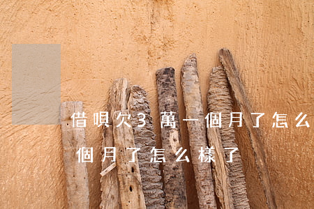 借唄欠3萬一個月了怎么樣了(借唄欠3萬一個月了怎么樣了)