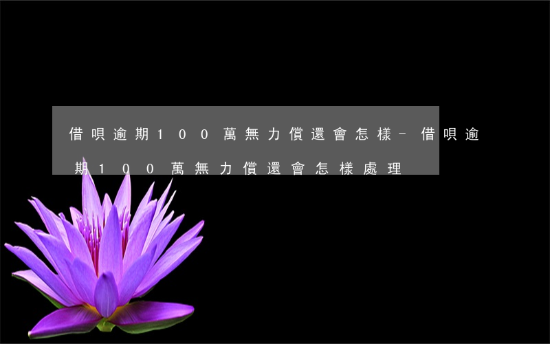 借唄逾期100萬無力償還會怎樣-借唄逾期100萬無力償還會怎樣處理