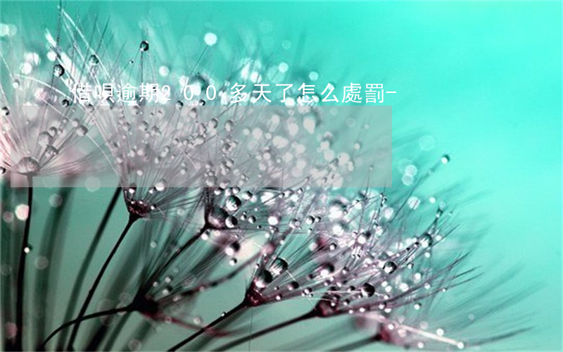 借唄逾期200多天了怎么處罰-