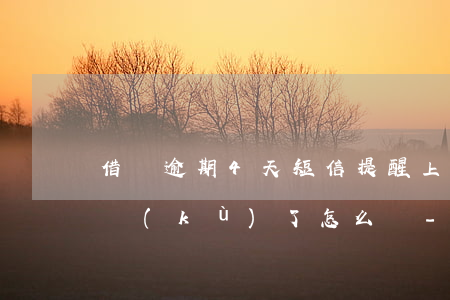 借唄逾期4天短信提醒上報(bào)信息庫(kù)了怎么辦-借唄逾期記錄報(bào)送通知