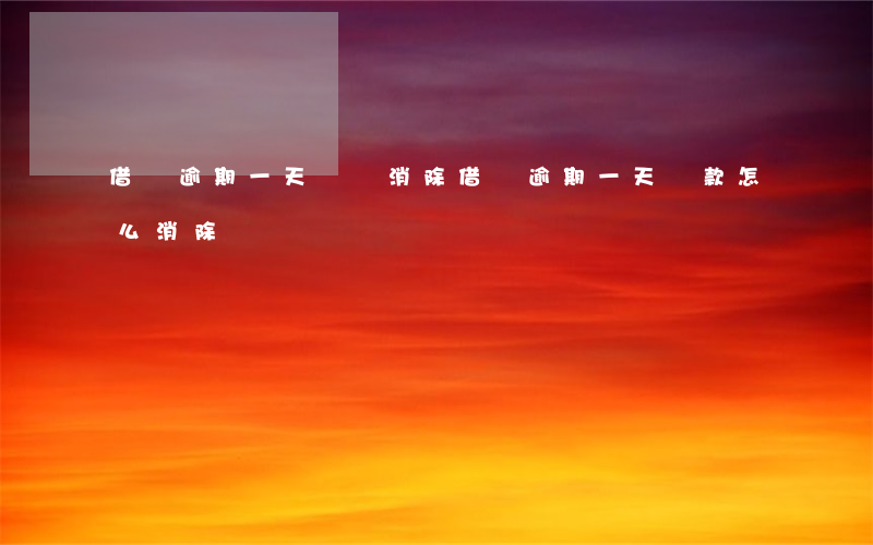 借唄逾期一天記錄消除(借唄逾期一天還款怎么消除)