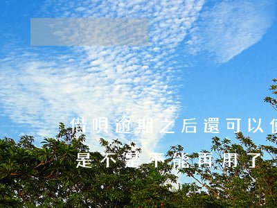 借唄逾期之后還可以使用嗎(有逾期借唄還完是不是不能再用了)