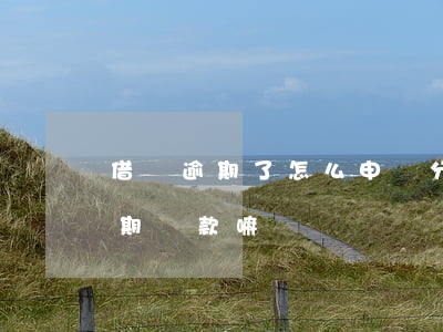 借唄逾期了怎么申請分期(借唄逾期還可以分期還款嘛)
