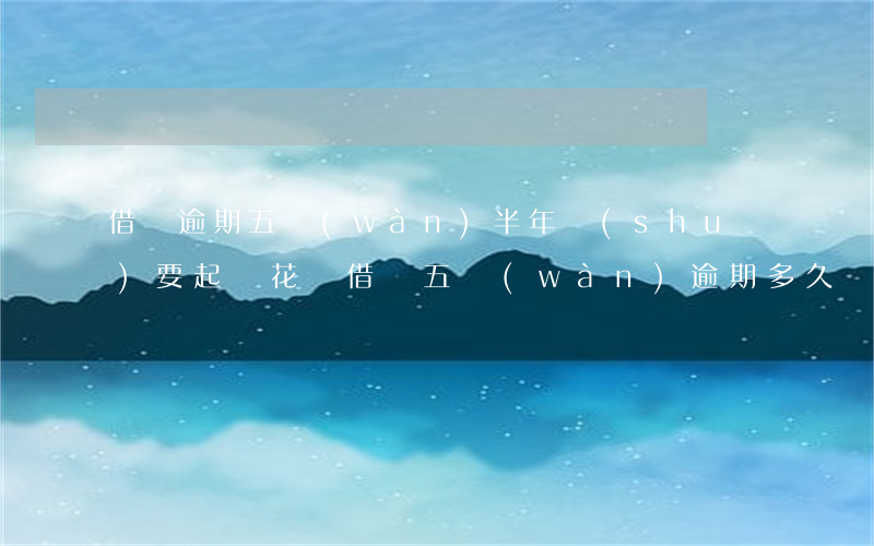 借唄逾期五萬(wàn)半年說(shuō)要起訴（花唄借唄五萬(wàn)逾期多久會(huì)被起訴）