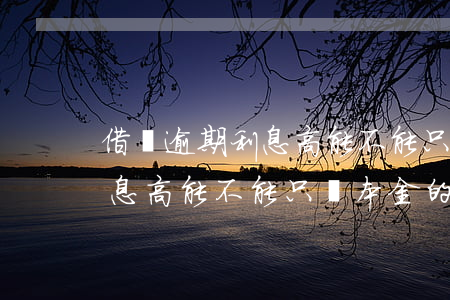 借唄逾期利息高能不能只還本金(借唄逾期利息高能不能只還本金的錢)