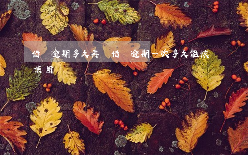 借唄逾期多久再開(借唄逾期一次多久能恢復使用)