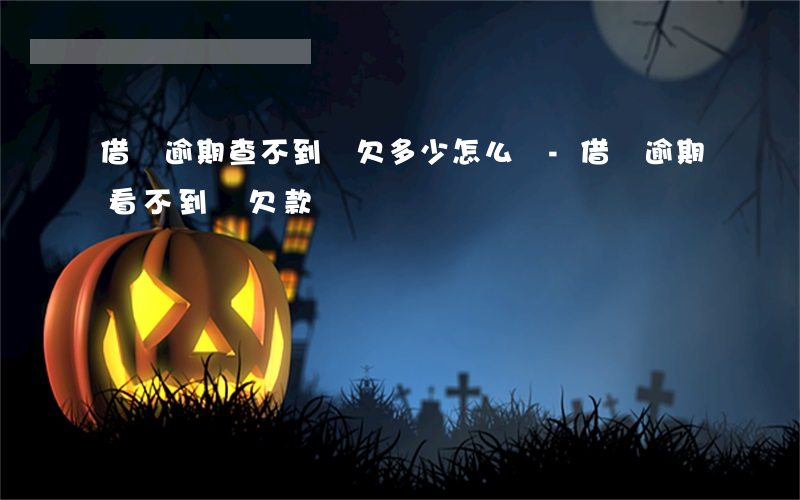 借唄逾期查不到總欠多少怎么辦-借唄逾期看不到總欠款