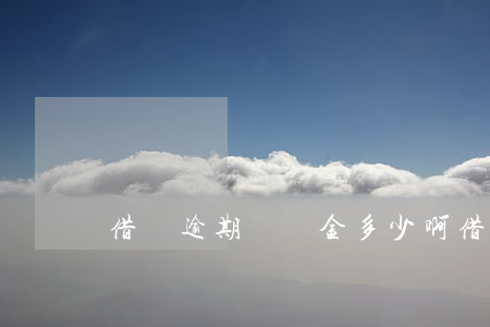 借唄逾期滯納金多少啊(借唄滯納金可以免嗎)