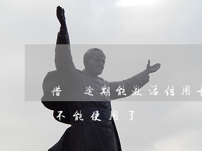 借唄逾期能激活信用卡么(借唄逾期是不是就不能使用了)