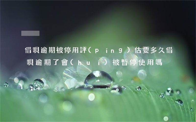 借唄逾期被停用評(píng)估要多久(借唄逾期了會(huì)被暫停使用嗎?)