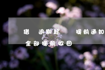 借唄逾期起訴會提前通知嗎(借唄逾期被告知全部提前收回)