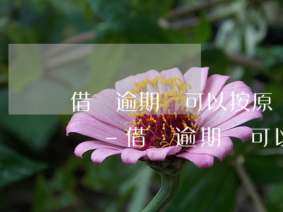 借唄逾期還可以按原來(lái)分期還款嗎-借唄逾期還可以按原來(lái)分期還款嗎怎么還