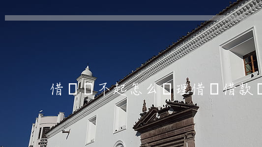 借唄還不起怎么處理(借唄借款還不起怎么辦)