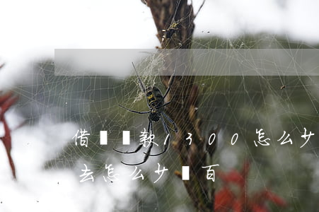 借唄還款1300怎么少200-借唄還進去怎么少幾百