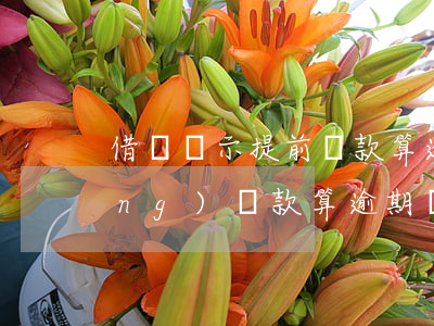借唄顯示提前還款算逾期嘛(借唄自動(dòng)還款算逾期嗎)