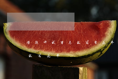 借款诉状书怎么写有范本(民间借贷起诉状怎么写范本)
