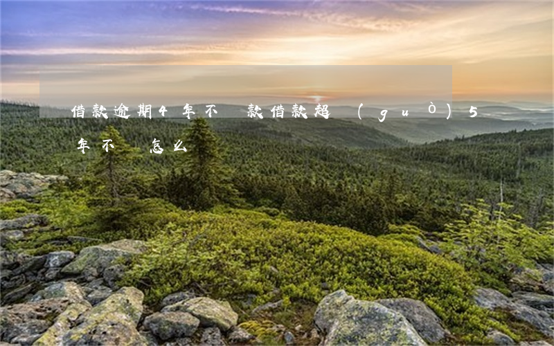 借款逾期4年不還款(借款超過(guò)5年不還怎么辦)