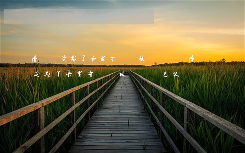 借網貸逾期了卡里有錢會被凍結嗎-借網貸逾期了卡里有錢會被凍結嗎怎么辦