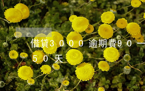 借貸3000逾期費90一天（簡單借款逾期50天）