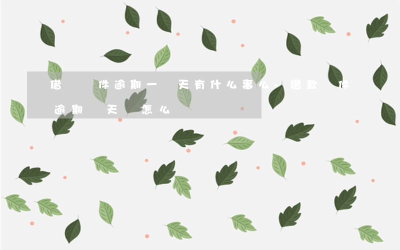 借貸軟件逾期一兩天有什么事么-借款軟件逾期兩天會怎么樣