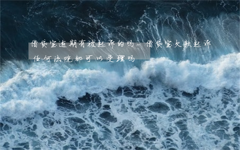 借贷宝逾期有被起诉的吗-借贷宝欠款起诉任何法院都可以受理吗