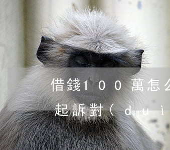 借錢100萬怎么起訴-借錢100萬怎么起訴對(duì)方