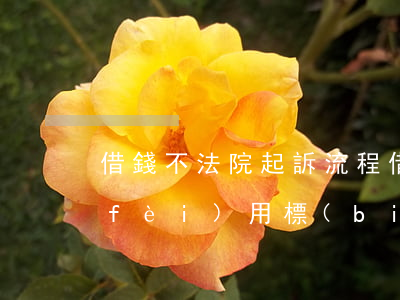 借錢不法院起訴流程(借錢不還法院起訴費(fèi)用標(biāo)準(zhǔn)多少)