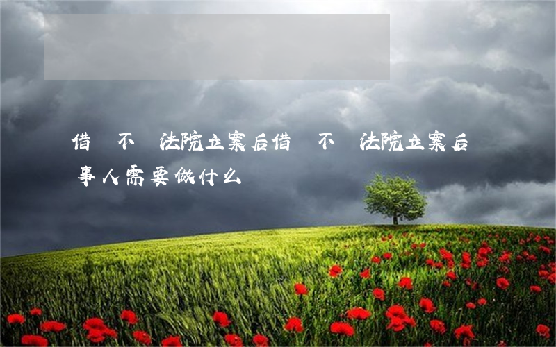 借錢不還法院立案后 借錢不還法院立案后當事人需要做什么