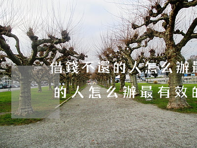 借錢不還的人怎么辦最有效的方法(借錢不還的人怎么辦最有效的方法有擔保人)