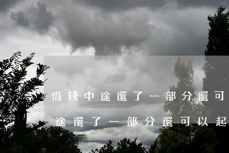 借錢中途還了一部分還可以起訴嗎-借錢中途還了一部分還可以起訴嗎怎么辦