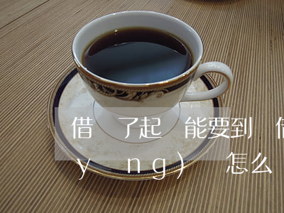 借錢了起訴能要到嗎(借錢起訴了還不還應(yīng)該怎么辦)