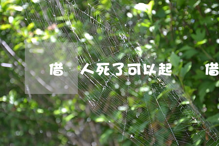 借錢人死了可以起訴嗎(借錢人死了還用還嗎)