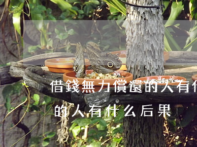 借錢無力償還的人有什么后果(借錢無力償還的人有什么后果)