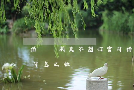 借錢給朋友不想打官司(借錢給朋友不想打官司怎么拒絕)