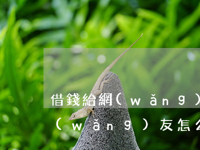 借錢給網(wǎng)友如何起訴(借錢給網(wǎng)友怎么起訴)